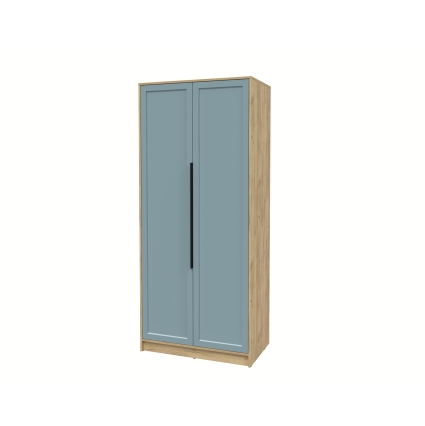 Шкаф распашной Тренд КТ-Ш2 (Дуб золотой ЛДСП/ Океан ЛМДФ) Ш918 В2128 Г547